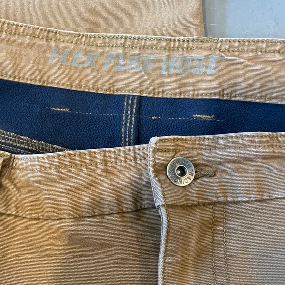 Duluth Trading Co Flex Fire Hose Fleece Lined Cargo Pants Brown Tan Mens 44x32 - Picture 7 of 9